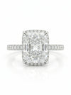 3.01 CT F VVS2 Radiant Shape Lab Grown Diamond Solitaire Ring