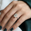 3.01 CT F VVS2 Radiant Shape Lab Grown Diamond Solitaire Ring
