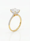3.62 Carat Radiant Shape Diamond Engagement Ring, Solitaire Lab Made Diamond Ring