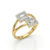 Center Baguette with lab Grown diamond frame promise Ring
