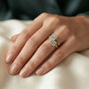 Center Baguette with lab Grown diamond frame promise Ring