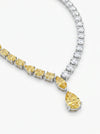 Single Line Yellow Pear and Round Lab Grown Diamond Necklace
