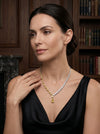 Single Line Yellow Pear and Round Lab Grown Diamond Necklace