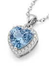 Halo of Grace Blue Lab Grown Diamond Only Pendant Without Chain