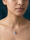 Halo of Grace Blue Lab Grown Diamond Only Pendant Without Chain