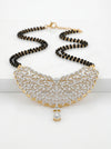 Stylish Lab Grown Diamond MangalSutra black bead chain With Diamond Pendant