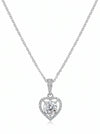 Heart Shape Lab Made Diamond Halo Pendant with Chain