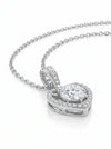 Heart Shape Lab Made Diamond Halo Pendant with Chain