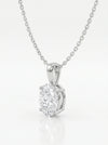 Starlit Glow Oval Shape Lab Grown Diamond Pendant With Chain