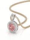 Blush Radiance Halo Lab Grown Diamond Only Pendant