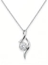 S Curve 1 ct Solitaire Lab Grown Diamond Pendant With Chain