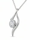 S Curve 1 ct Solitaire Lab Grown Diamond Pendant With Chain