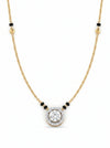 Round Halo Lab Grown Diamond Mangalsutra Pendant – Elegant Modern Design in Yellow Gold