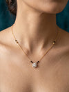 Round Halo Lab Grown Diamond Mangalsutra Pendant – Elegant Modern Design in Yellow Gold