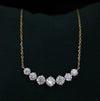 Dainty Lab Grown Round Diamond Pendant Chain Minimal 18k Yellow Gold Jewelry
