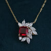 Red Onex Pendant with Marquise Lab Grown Diamond Floral Design  Pendant