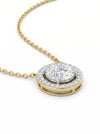 1.28 CT D VS1 IGI Round Shape Halo Diamond Pendant with Chain
