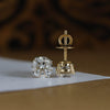 Beautiful Solitaire Lab Grown Diamond Stud-18KT Yellow Gold