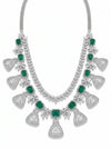 Emerald Two Layers Lab Diamond Necklace