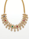 South Style Navratna Open Close Setting Diamond Necklace