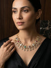 South Style Navratna Open Close Setting Diamond Necklace