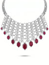 Lab Diamond and Ruby Cascade Choker