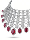 Lab Diamond and Ruby Cascade Choker