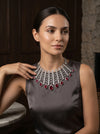 Lab Diamond and Ruby Cascade Choker