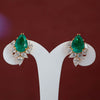 "Royal Bloom Emerald Earrings", Lab Grown Diamond Earring