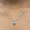 Halo of Grace Blue Lab Grown Diamond Only Pendant Without Chain