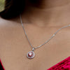 Blush Radiance Halo Lab Grown Diamond Only Pendant