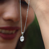 Starlit Glow Oval Shape Lab Grown Diamond Pendant With Chain