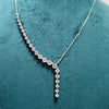Lab Grown Diamond Y Necklace Drop Pendant | Elegant  Necklace in 10K White Gold