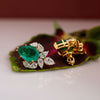 "Royal Bloom Emerald Earrings", Lab Grown Diamond Earring