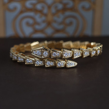 Women's Luxury Designer Lab Grown Diamond  Bulgari Bracelets 18KT GOLD 