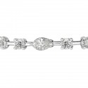 Oval, Marquise and Round Brilliant Cut Lab Grown Diamond Tennis Bracelet -18k White Gold