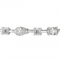 Oval, Marquise and Round Brilliant Cut Lab Grown Diamond Tennis Bracelet -18k White Gold