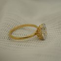 Elegant Oval Shape lab Grown Diamond Ring with 4 Bands - 18kt Gold