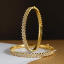 Our Lab Created Double Raw Closed Setting Diamond Bangles In 22k Yellow Gold 