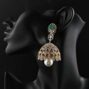 Beautiful 2 in 1 Detachable Jhumka Earring with Lab Grown Diamonds