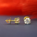 Round Brilliant Shape Diamond Studs Earring Screw Back Earring 