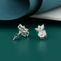 Gleaming leaflet Mix Shape Ear Stud With Lab Grown Diamonds - 18KT GOLD