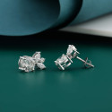 Gleaming leaflet Mix Shape Ear Stud With Lab Grown Diamonds - 18KT GOLD