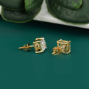 Solitaire Princess Ear stud with Lab Grown Diamonds - 18KT GOLD 