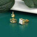 Solitaire Princess Ear stud with Lab Grown Diamonds - 18KT GOLD 