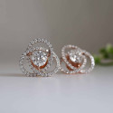 Twisted Round Cut Lab Grown Diamond Earrings 