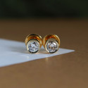 Bezel Set Round Diamond Stud Earrings