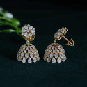 Glamorous and Unique Diamond Jhumka Earrings In 18k Yellow Gold 
