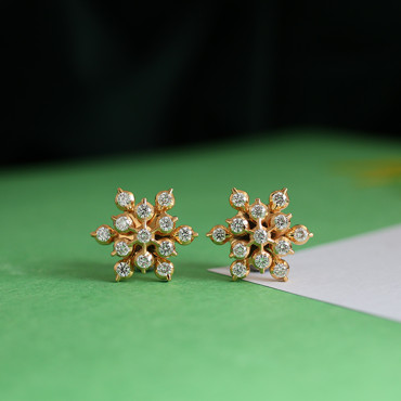 Closed Setting  Diamond Earring  22kt Gold 