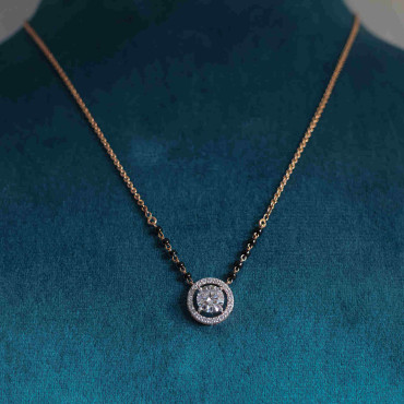 Dazzling Rose Gold Round Diamond Mangalsutra For Her